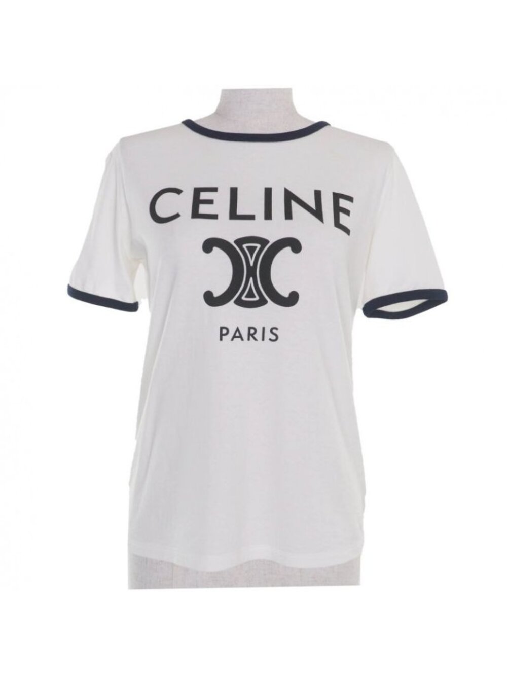 Celine 2 Q 100% Cotton Eddy Period Paris Triomphe Logo Print Crew